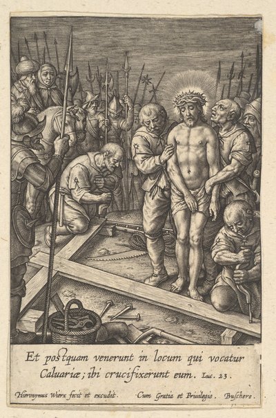 Korsets forberedelse, før 1619. af Hieronymous Wierix