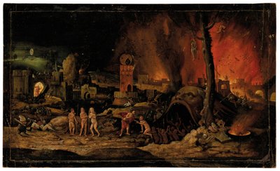 Helvedes rydning af helvede af Hieronymus (follower of) Bosch