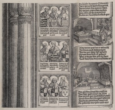 Graven rejst af Maximilian til hans far, og den kejserlige skat, med portrætter o..., 1515. af Hieronymus Andreae