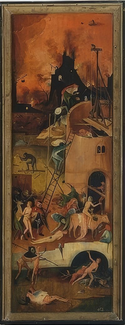 Høvognen (triptykon). Venstre panel. Omkring 1515 af Hieronymus Bosch