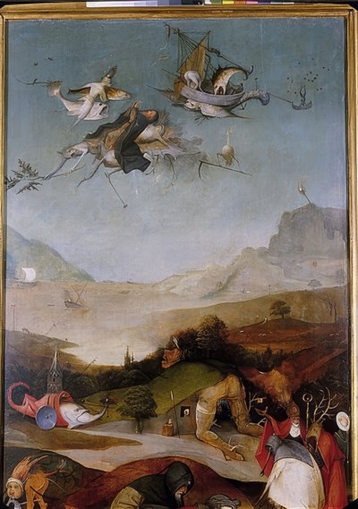 The Temptation of Saint Anthony (Triptycon, detalje på venstre fløj) af Hieronymus Bosch