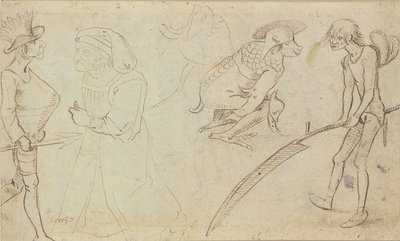 Studier af groteske figurer af Hieronymus Bosch
