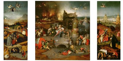 Sankt Antonius fristelse, ca. 1501 af Hieronymus Bosch