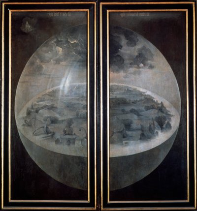 The Creation of the World, lukkede døre til triptykonen The Garden of Earthly Delights, c1500 af Hieronymus Bosch