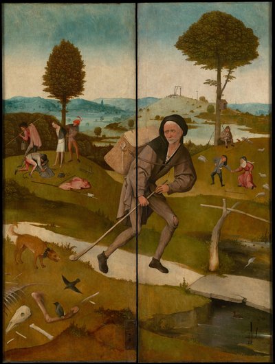 Haywain-triptyken, ca. 1516 (udvendigt) af Hieronymus Bosch
