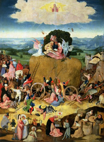 The Haywain: centralt panel af triptykonen, ca. 1500 af Hieronymus Bosch