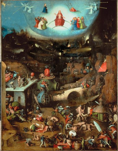 Den sidste dom, centralt panel (olie på egetræ) af Hieronymus Bosch
