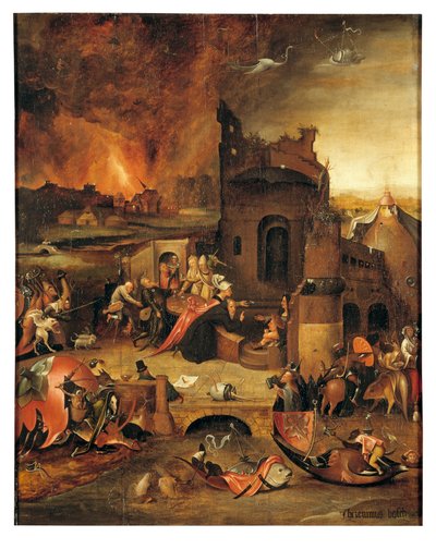 The Temptation of Antony Abbed of Egypt (olie på panel) af Hieronymus Bosch