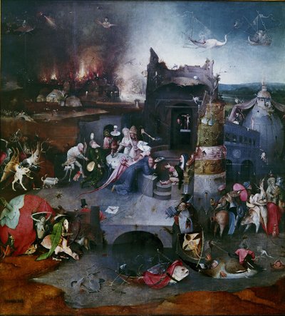 The Temptation of Saint Anthony Central panel af en triptykon, mellem 1495 og 1515 af Hieronymus Bosch