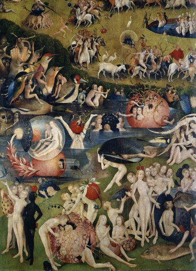 Delicens have. Detalje af den centrale del af triptykonet af Hieronymus Bosch