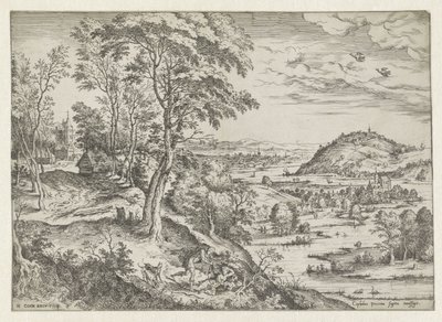 Cephalus og Procris Landskaber med bibelske og mytologiske scener (serietitel) af Hieronymus Cock