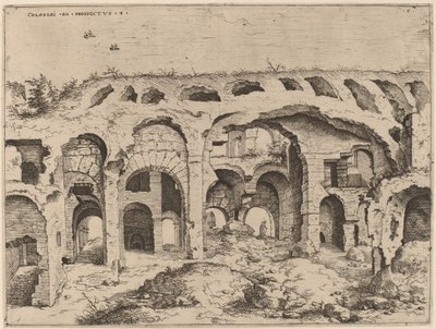 Fjerde udsigt over Colosseum af Hieronymus Cock