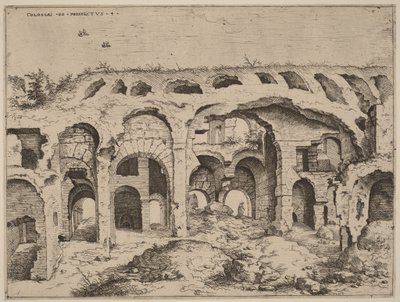 Fjerde udsigt over Colosseum af Hieronymus Cock