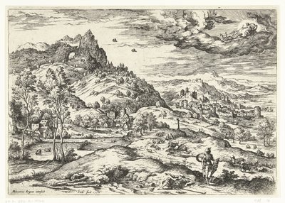 Merkur med hovedet af Argus Landskaber med bibelske og mytologiske scener (serietitel) af Hieronymus Cock