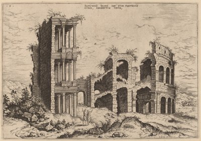 Septizonium og Colosseum af Hieronymus Cock