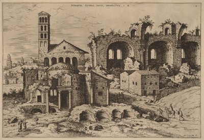 Augustus’ og Faustinas tempel, Divus Romulus’ tempel og Konstantins basilika af Hieronymus Cock