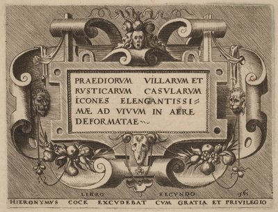 Forside til »Praediorum Villarum« af Hieronymus Cock