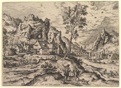 Tobit fra Landskaber med bibelske og mytologiske scener, 1558. af Hieronymus Cock