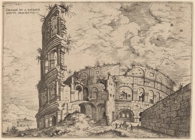 Udsigt over Colosseum af Hieronymus Cock