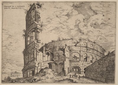 Udsigt over Colosseum af Hieronymus Cock