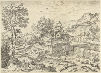 Flyvning til Egypten Landskaber med bibelske og mytologiske scener (serietitel) af Hieronymus Cock