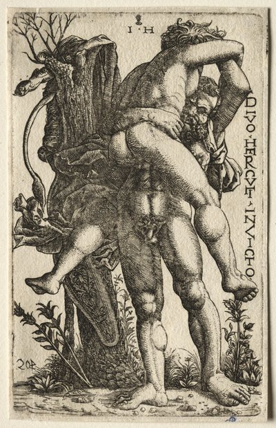 Hercules og Antaeus af Hieronymus Hopfer