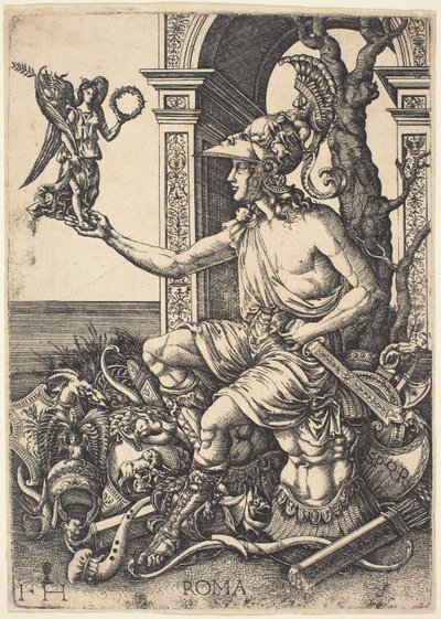 Personificering af Rom af Hieronymus Hopfer after Giovanni Battista Palumba