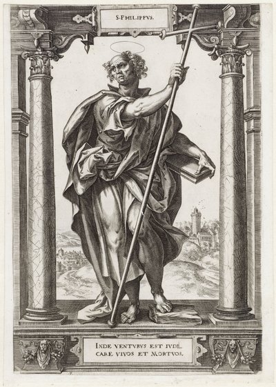 Sankt Filip S. Philippvs (titel på objekt) Kristus og de tolv apostle og St. Paul (serietitel) af Hieronymus Wierix