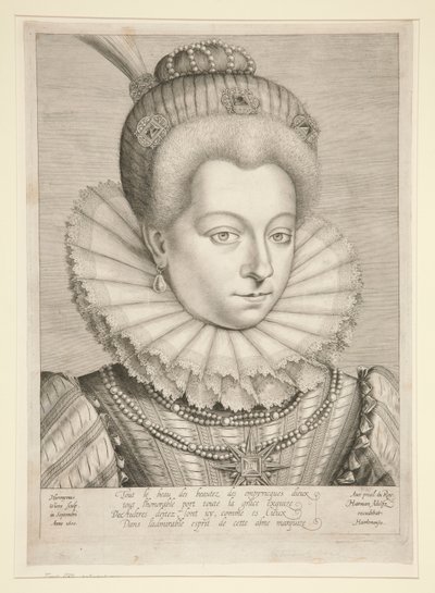 Portræt af Catherine Henriette de Balzac D af Hieronymus Wierix