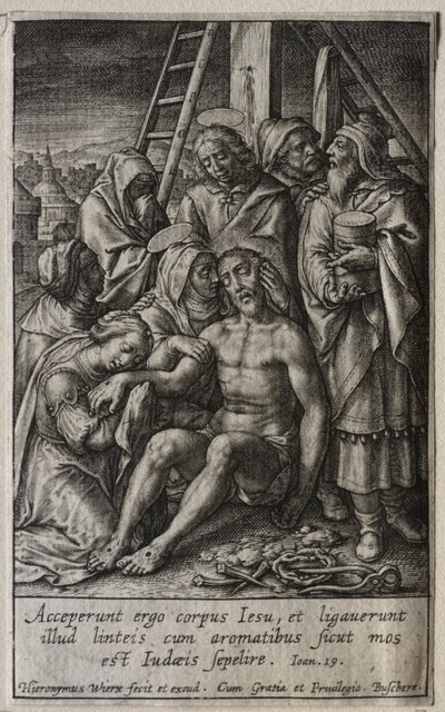 Lidenskaben: Afsætning fra korset. af Hieronymus or Jerome Wierix