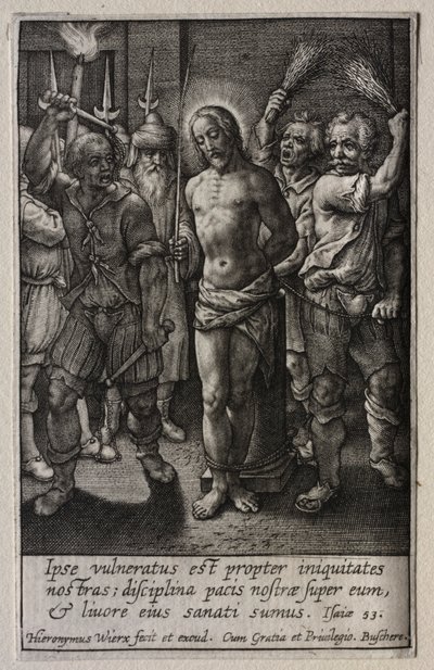 Lidenskaben: Flageleringen. af Hieronymus or Jerome Wierix