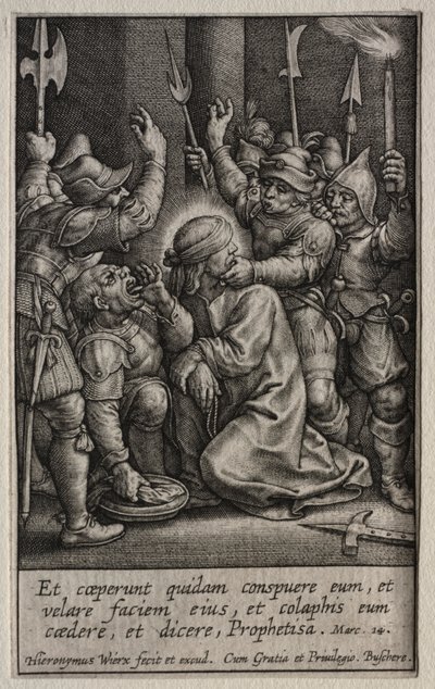 Lidenskaben: Hån mod Kristus. af Hieronymus or Jerome Wierix