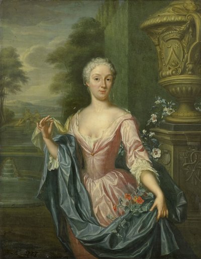 Portræt af Claudine van Royen (født 1712), kone til Pieter Teding van Berkhout af Hieronymus van der Mij