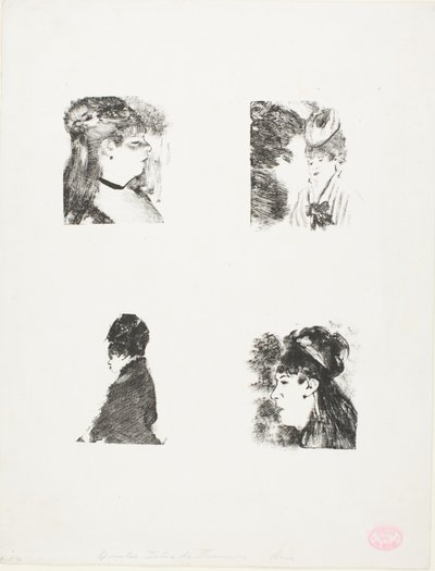 Fire kvindehoveder af Hilaire Germain Edgar Degas