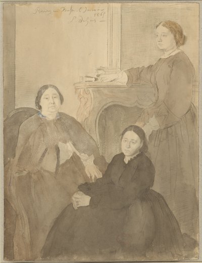 Fru Michel Musson og hendes døtre, Estelle og Désirée af Hilaire Germain Edgar Degas