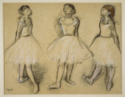 Tre studier af en danser i fjerde position af Hilaire Germain Edgar Degas