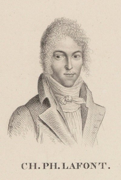 Portræt af violinisten og komponisten Charles Philippe Lafont 1781-1839. af Hilaire Ledru
