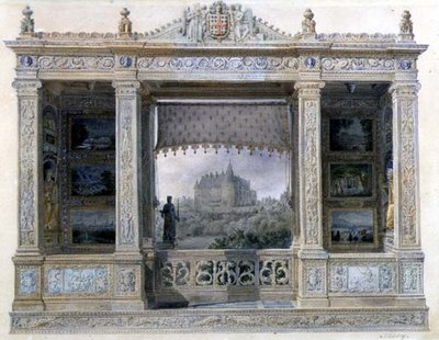 Chateau Chatillon-Coligny-Montmorency, ca. 1820 (akvarel på papir) af Hilaire Thierry