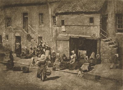 [Kvinder og børn, der lokker, Fishergate, St Andrews] af Hill and Adamson