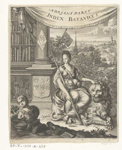Titelside for Index Batavicus, eller Navnerulle over Batavise og hollandske forfattere Indeks Batavicus (titel på objekt) af Hillebrand van der Aa