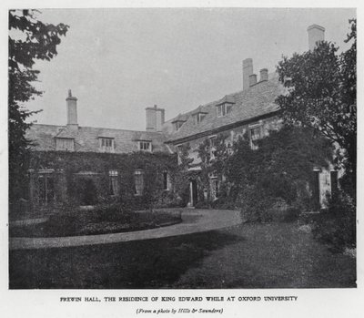 Frewin Hall, residens for kong Edward VII, mens han studerede på Oxford University (s/h foto) af Hills and Saunders