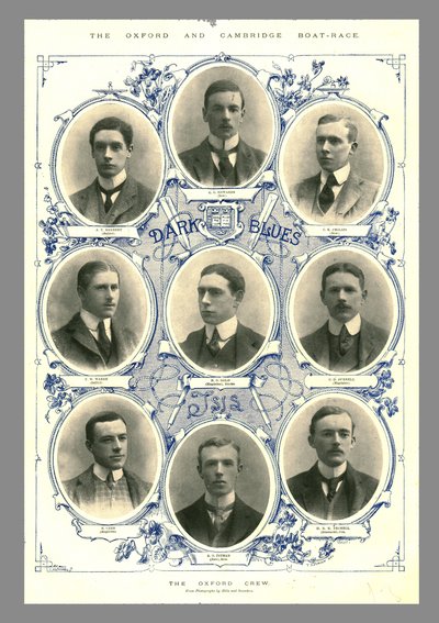 Oxford Crew, Oxford og Cambridge Boat Race, 1898 af Hills and Saunders