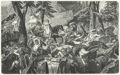 Karl den Store krydser Alperne, 773 (gravering) af Hippolyte Delaroche