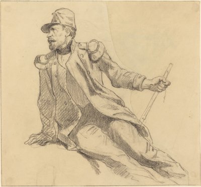 En siddende soldat af Hippolyte Bellange