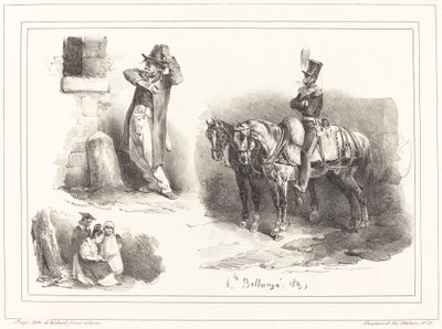 Tre vignetter af Hippolyte Bellange