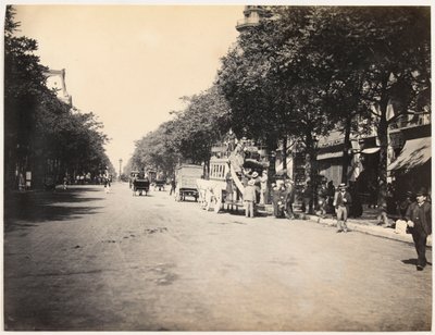 Omnibus på en boulevard i Paris, ca. 1890 (s/h-foto) af Hippolyte Blancard
