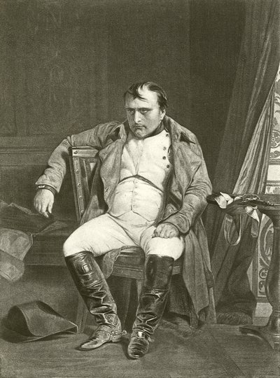 Abdikation, Napoleon ved Fontainbleau (dybtryk) af Hippolyte Delaroche