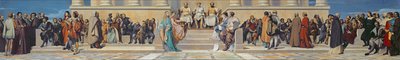 Hemicycle of the Ecole des Beaux-Arts, ca. 1836-41 (olie på papir limet på lærred) af Hippolyte Delaroche
