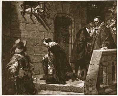 Lord Strafford på vej til henrettelse, illustration fra 