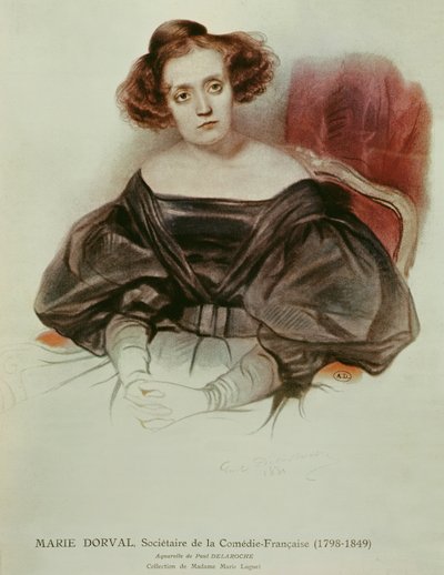 Marie Dorval (1798-1849) i kostume, 1831 (wc på papir) af Hippolyte Delaroche